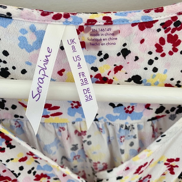 Seraphine White Floral Front Tie Maternity Dress - Picture 8 of 9